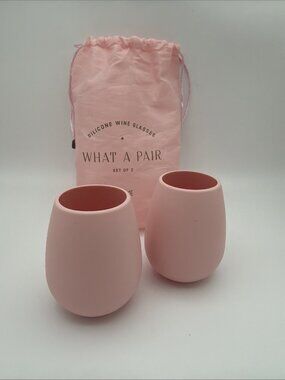 ODEME What A Pair Pink 2 Silicone Wine Glasses FabFitFun